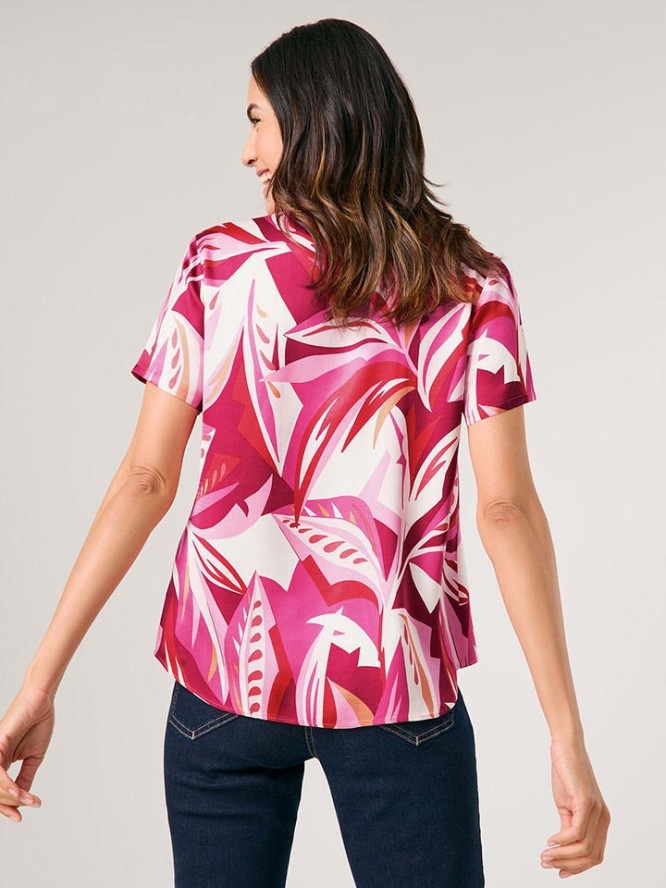 Gerry Weber Bluzka w kolorze różowo-kremowo-czerwonym rozmiar: 40