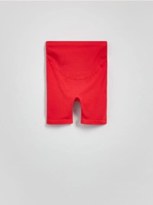 Bezszwowe kolarki z szerokim pasem - czerwony