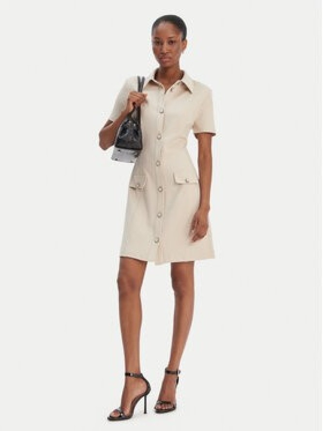 Guess Sukienka codzienna W6RK34 KCMU2 Beżowy Classic Fit