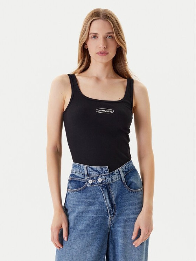 Guess Jeans Top W5YP35 KA0H1 Czarny Regular Fit