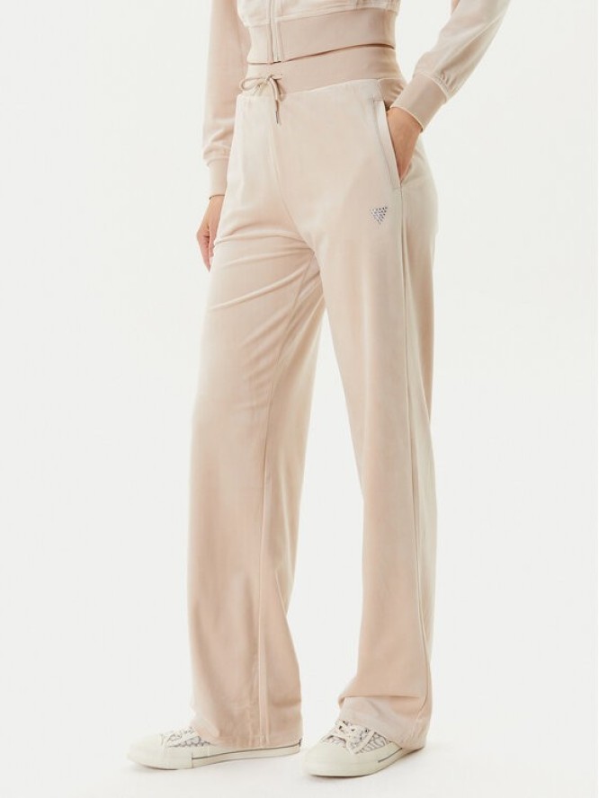 Guess Spodnie dresowe V3BB26 K0232 Beżowy Regular Fit