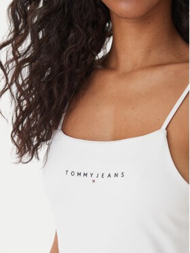 Tommy Jeans Sukienka codzienna Linear DW0DW22338 Biały Slim Fit