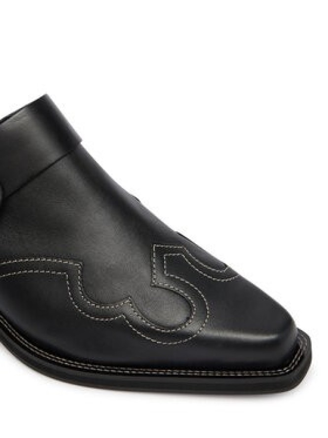 Tommy Jeans Klapki Archive Cowboy Mule Leather EN0EN03063 Czarny