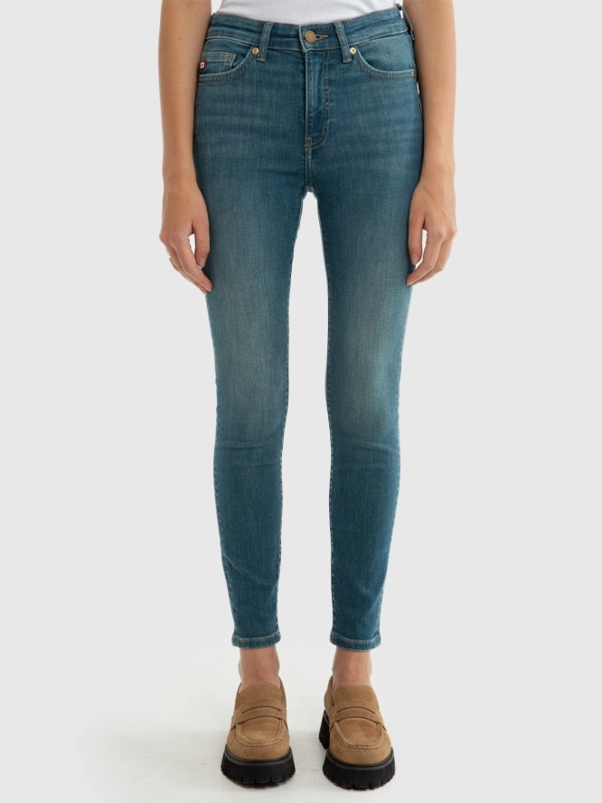 Jeansy damskie push up z wysokim stanem niebieskie Melinda High Waist 327