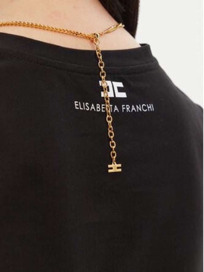 Elisabetta Franchi T-Shirt MA-006-51E2 Czarny Regular Fit
