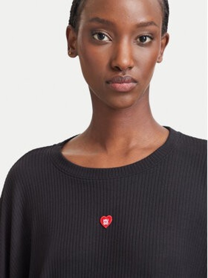 HUGO Bluzka Heart 50566668 Czarny Relaxed Fit