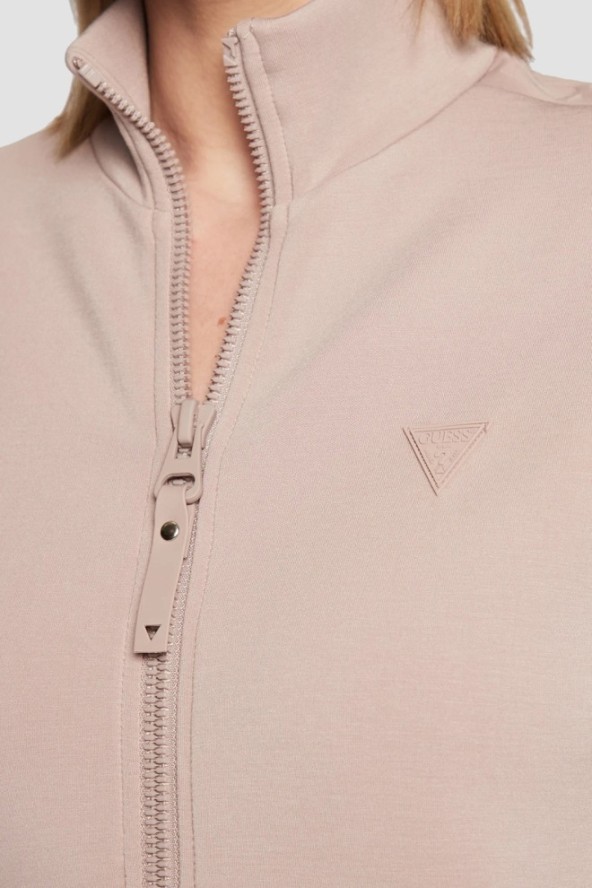 GUESS Różowa bluza damska z lampasami New Allie Scuba, Rozmiar S