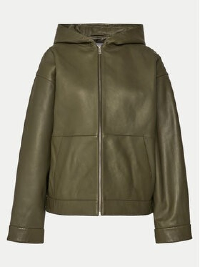 2NDDAY Kurtka skórzana 2251512606 190515 Zielony Regular Fit