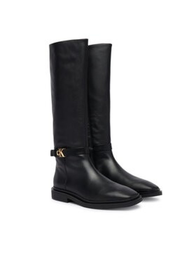 Calvin Klein Kozaki Square High Boot Lth Mg Hdw HW0HW03187 Czarny