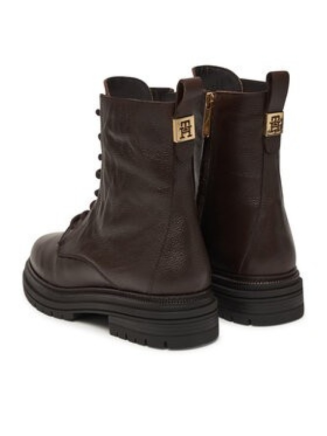 Tommy Hilfiger Trapery Th Plaque Pebble Lace Boot Warm FW0FW08767 Brązowy