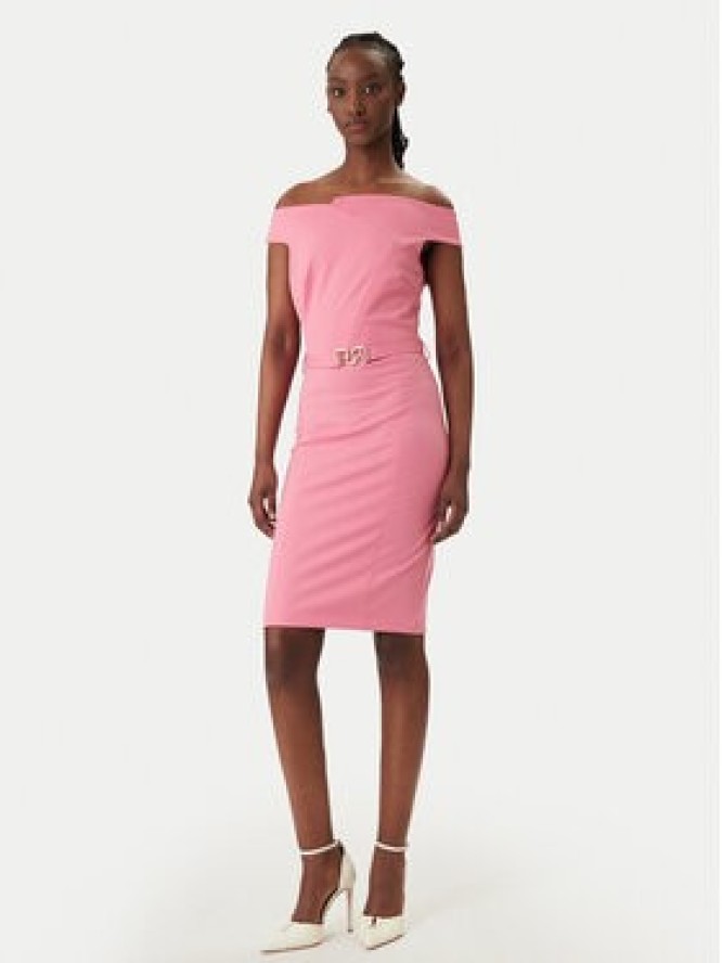 Rinascimento Sukienka koktajlowa CFC0127755003 Różowy Slim Fit