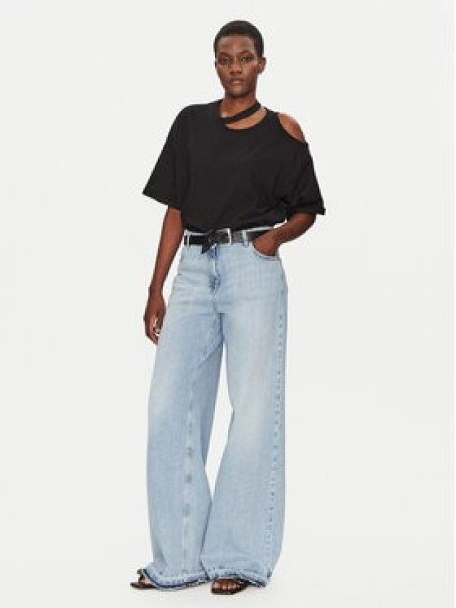 ViCOLO Bluzka UD0096 Czarny Relaxed Fit