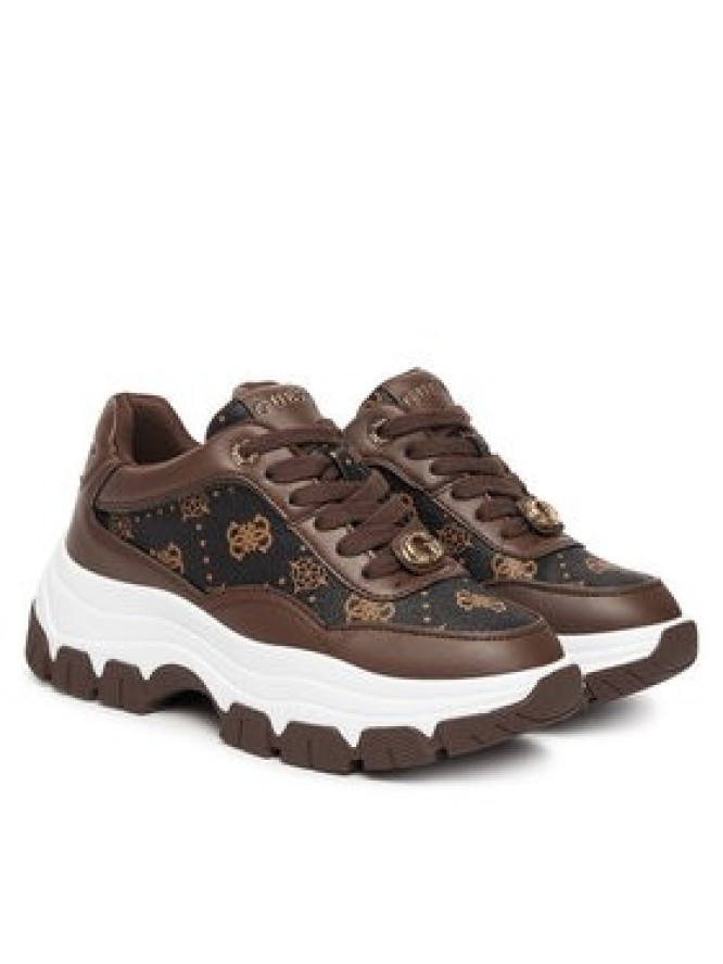 Guess Sneakersy FLFBRT PEL12 Brązowy