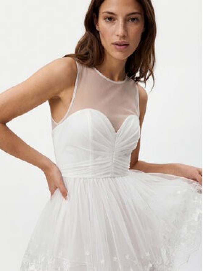 Bardot Sukienka koktajlowa Hilda Hoop 60223DB Biały Regular Fit