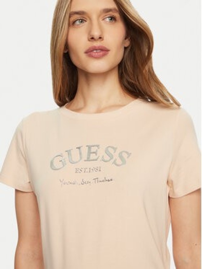 Guess T-Shirt V5RI16 J1314 Beżowy Regular Fit
