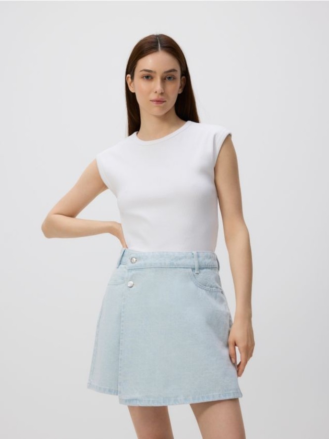 Jeansowe spódnico-szorty - niebieski