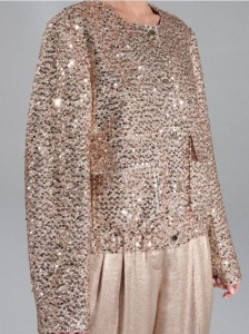 Żakiet z połyskującymi cekinami - złoty