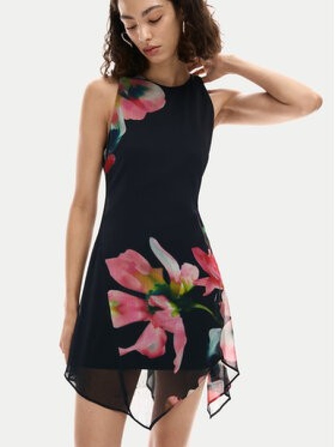 Desigual Sukienka letnia Nala 26SWVW46 Czarny Slim Fit