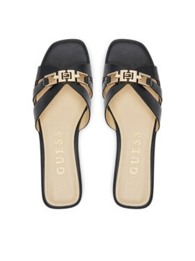 Guess Klapki FLJRLL LEA19 Czarny
