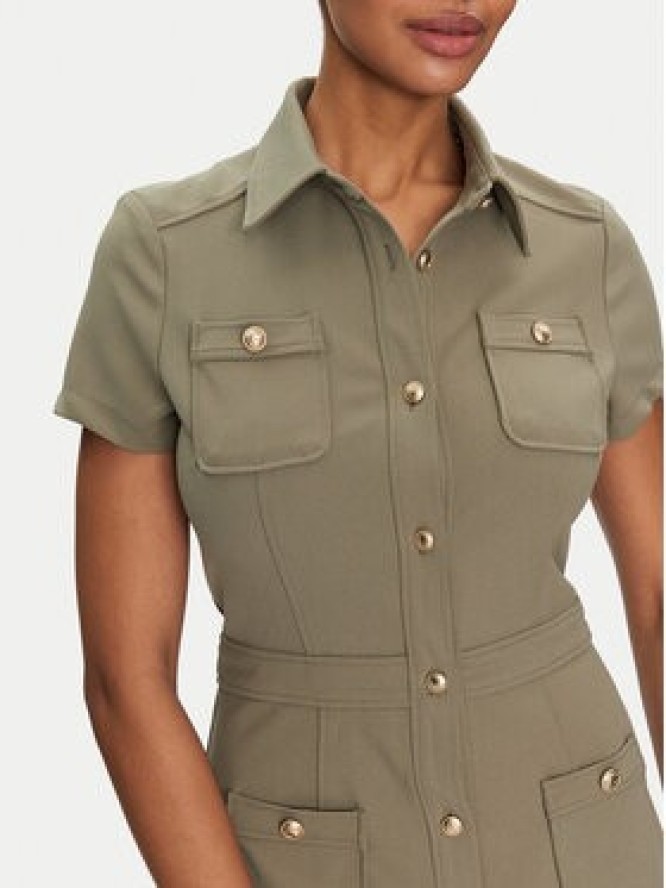 Guess Sukienka koszulowa W5GK70 KCBO2 Khaki Regular Fit