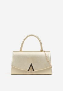 Złota Torebka Kopertówka z Geometryczną Aplikacją Fesara