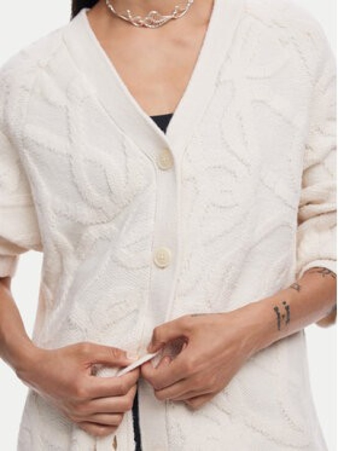 Desigual Kardigan Montreal 24WWJF12 Écru Loose Fit