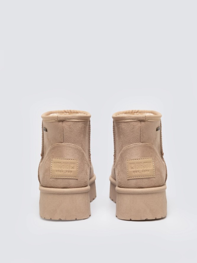 śniegowce damskie na podwyższonej podeszwie beżowe SS274133 801