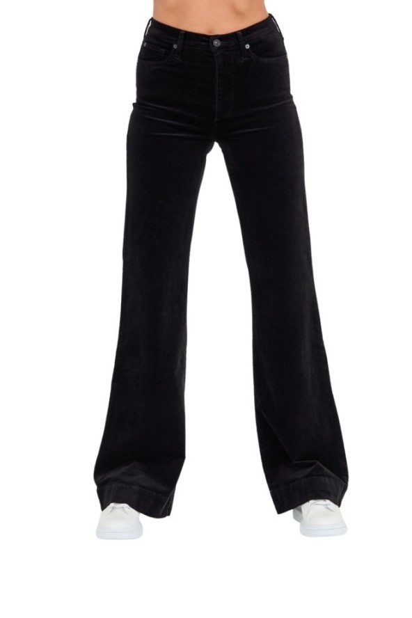 7 FOR ALL MANKIND Czarne damskie spodnie Modern Dojo Velvet, Rozmiar 29