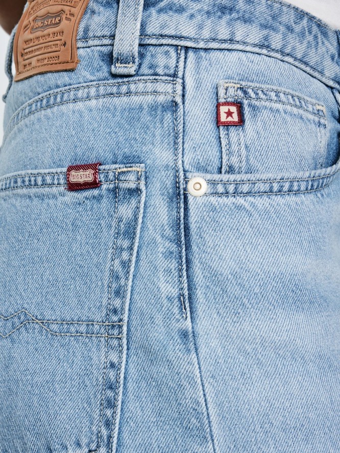 Jeansy damskie z szeroką nogawką niebieskie Atrea 195