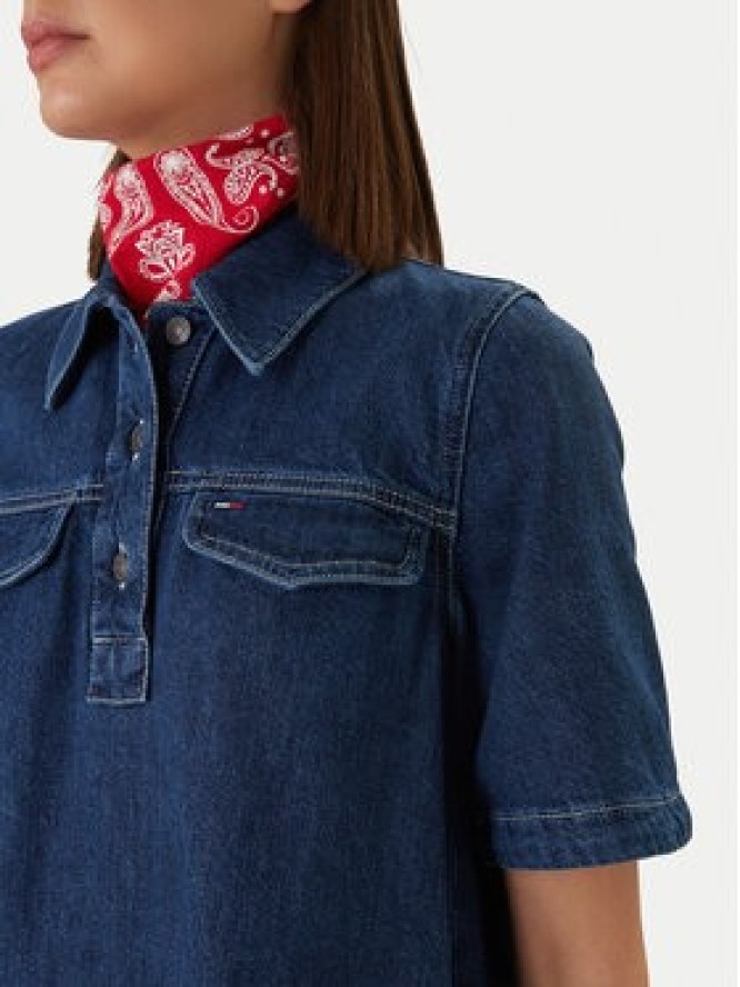 Tommy Jeans Sukienka jeansowa DW0DW22989 Granatowy Regular Fit