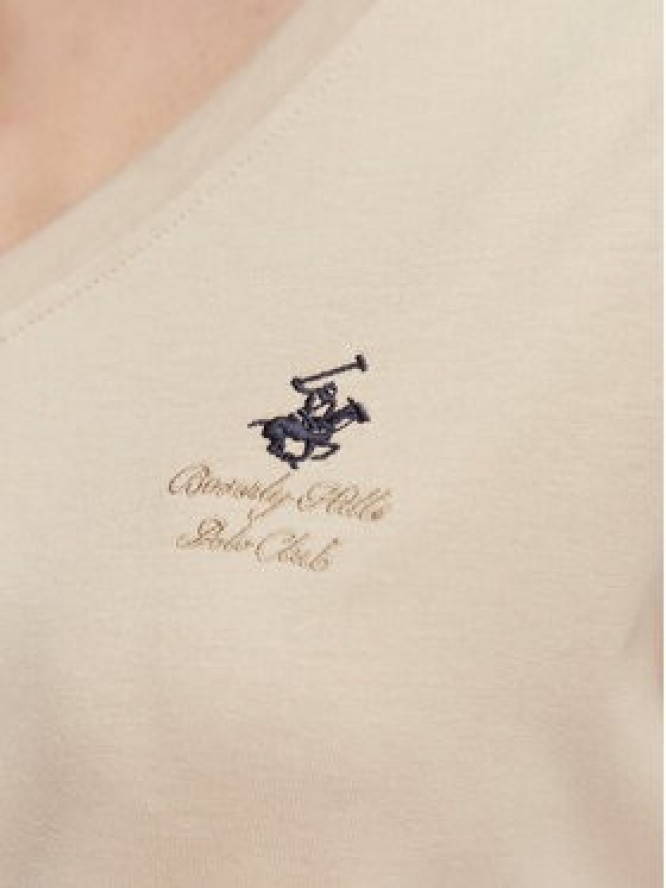 Beverly Hills Polo Club T-Shirt P-SS26W-TS516518 Beżowy Regular Fit