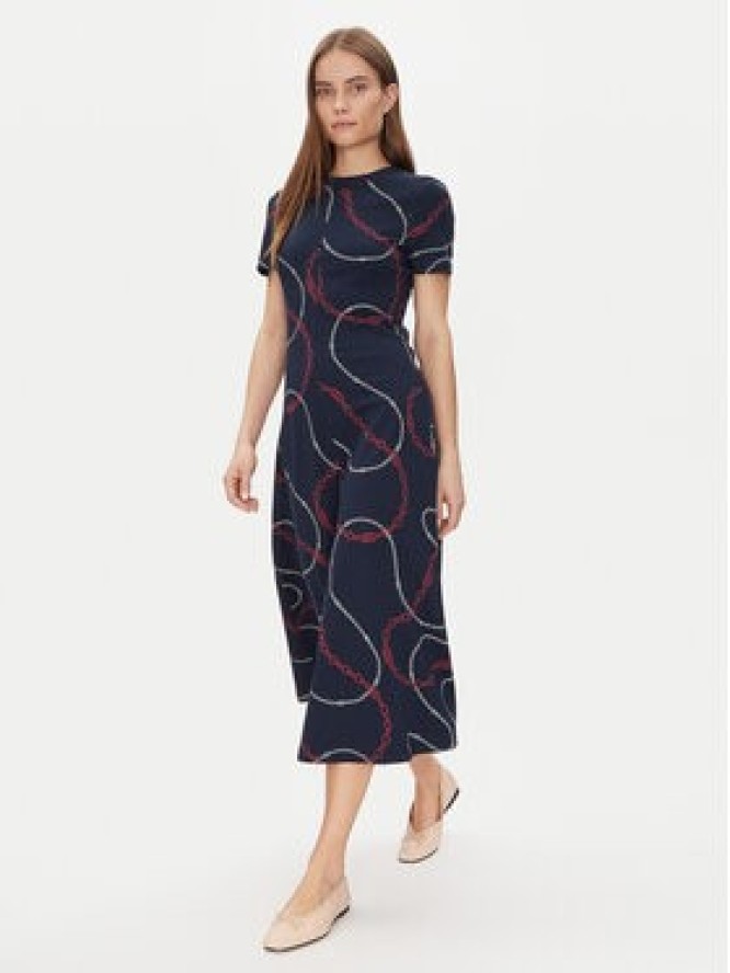 Tommy Hilfiger Sukienka codzienna Modern F&F Midi Dress WW0WW44547 Granatowy Regular Fit