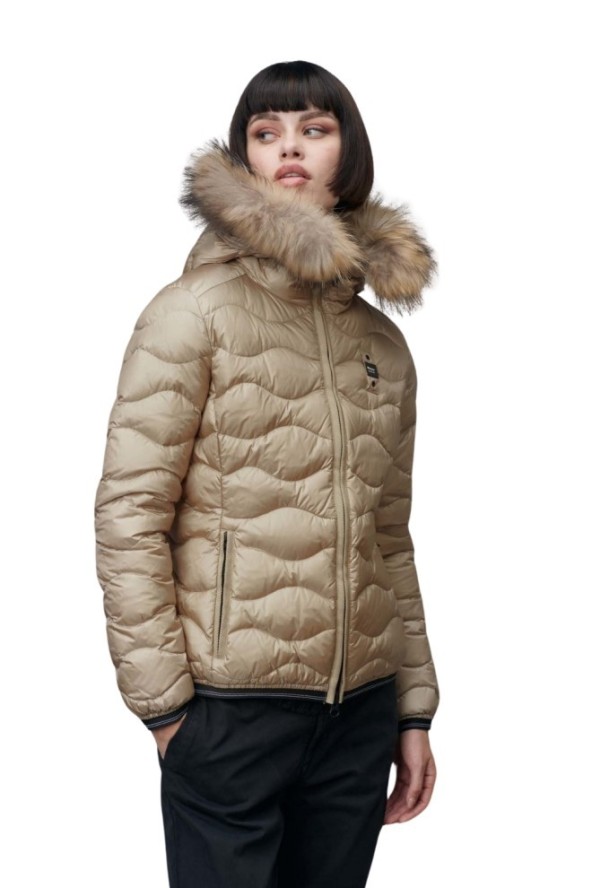 BLAUER Beżowa kurtka damska Aldie Short Jackets, Rozmiar M