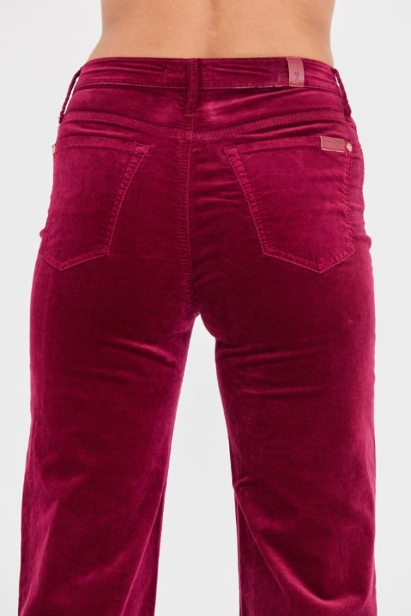7 FOR ALL MANKIND Bordowe damskie spodnie Modern Dojo Velvet, Rozmiar 27