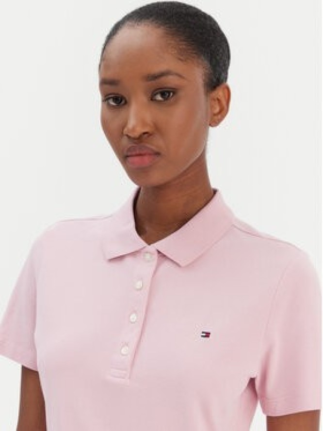 Tommy Hilfiger Polo 1985 WW0WW43225 Różowy Slim Fit