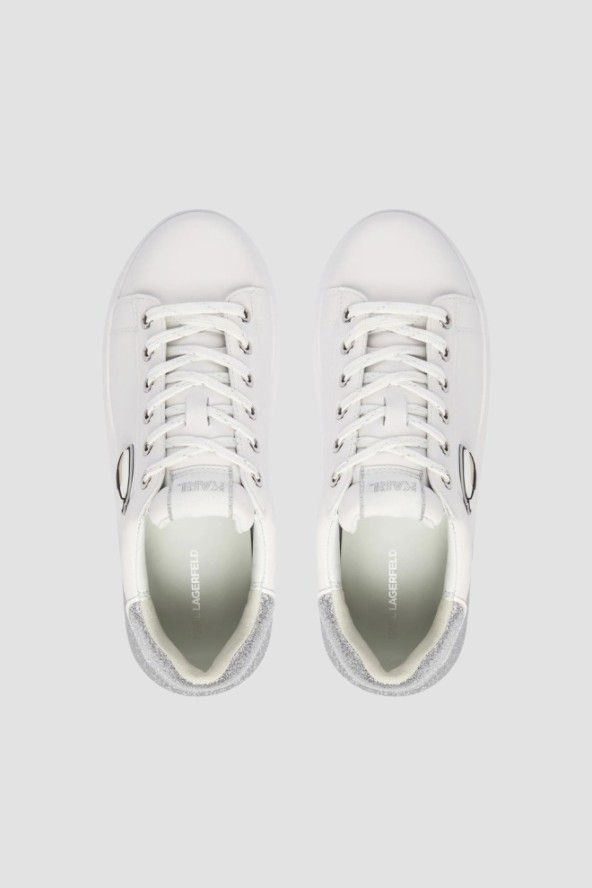 KARL LAGERFELD Białe damskie sneakersy skórzane KAPRI Ombre NFT, Rozmiar 37