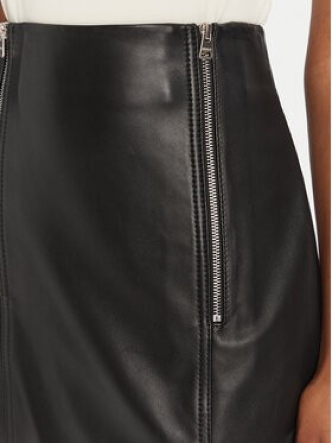 HUGO Spódnica skórzana Leomira 50542308 Czarny Regular Fit