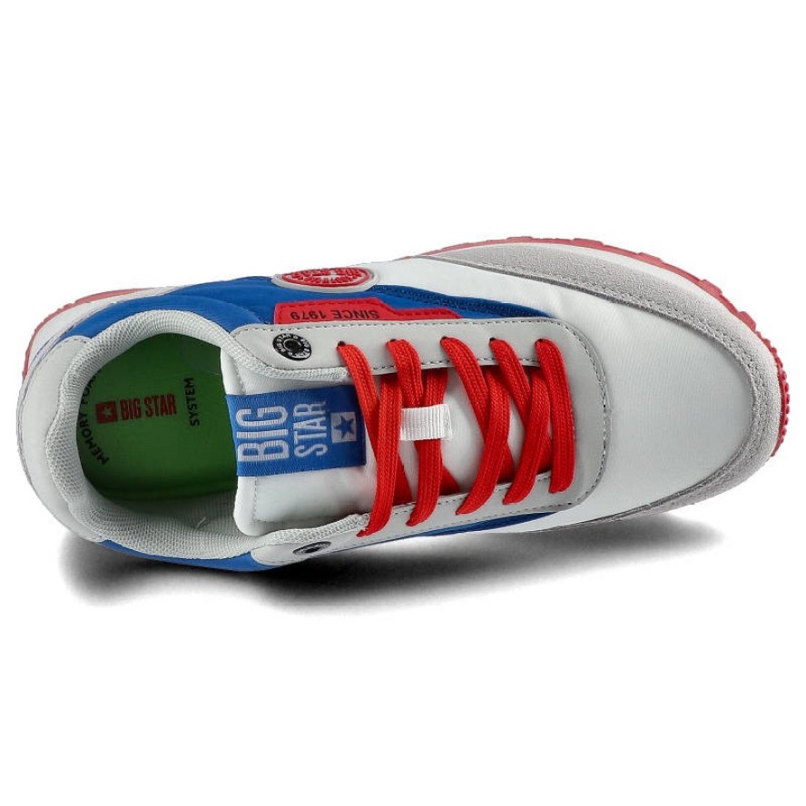 Sneakersy damskie Big Star, sznurowany fason cholewka z materiałów łączonych – tekstylna z elementami syntetycznymi niska cholewka przed kostkę sport