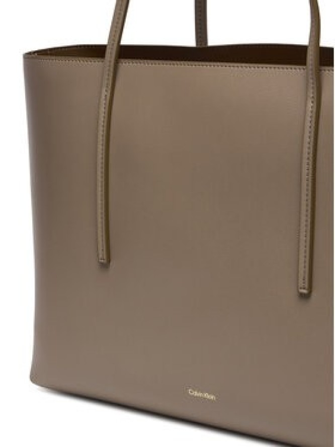 Calvin Klein Torebka Foil Logo Tote W/Pouch LV04F3274G Beżowy