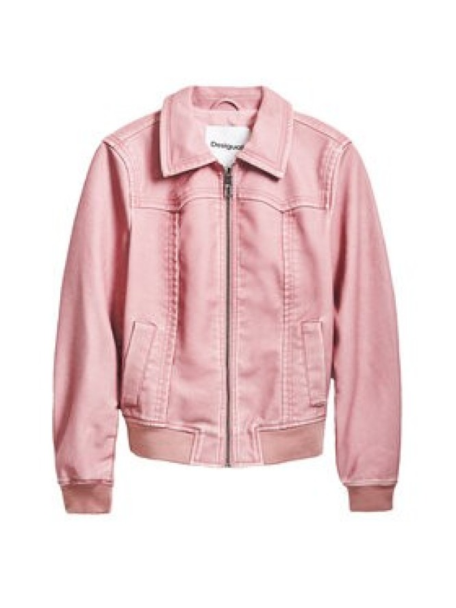 Desigual Kurtka z imitacji skóry 25SWEW47 Różowy Loose Fit