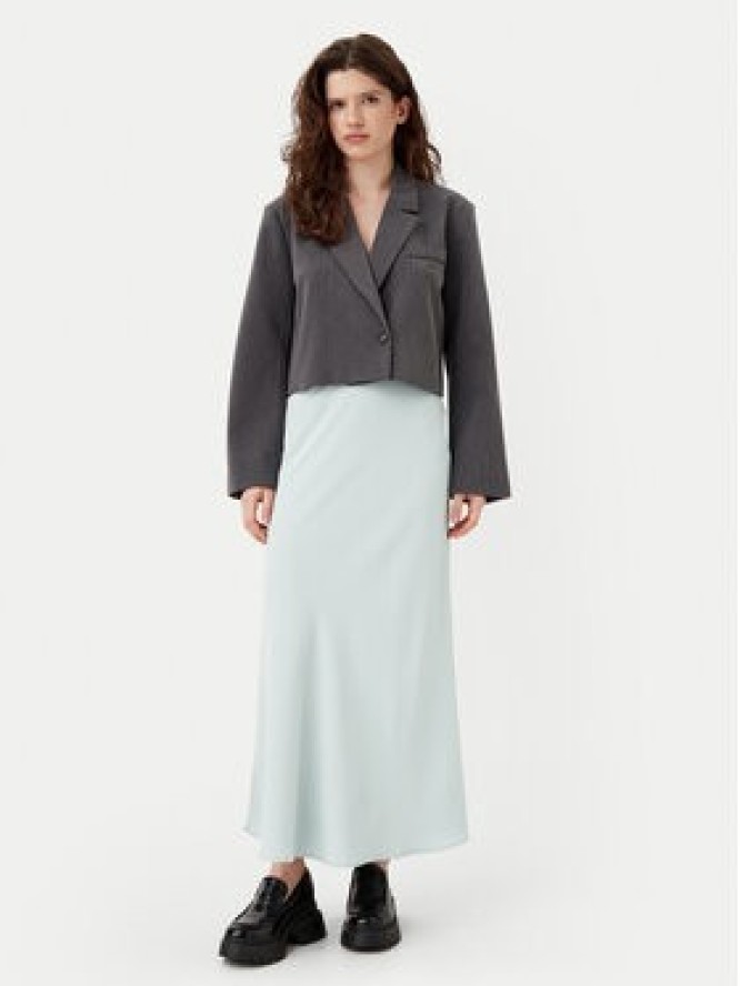 Pieces Spódnica midi Franan 17116541 Błękitny Regular Fit