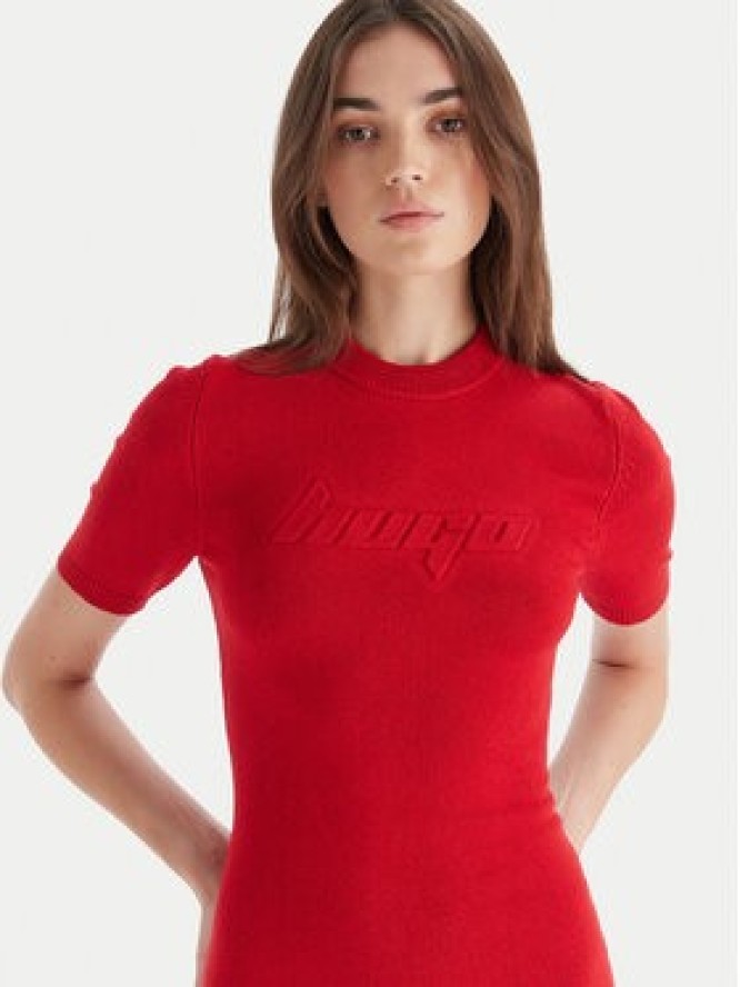 HUGO Sukienka dzianinowa Sbloggy 50543324 Czerwony Slim Fit