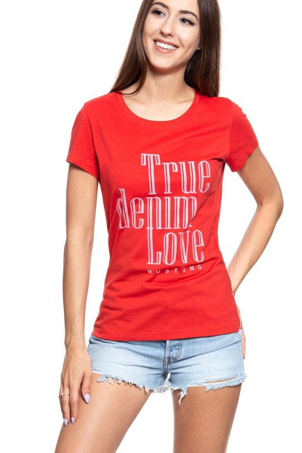 MUSTANG T SHIRT DAMSKI Alexia C Print Molten Lava 1008971 7179