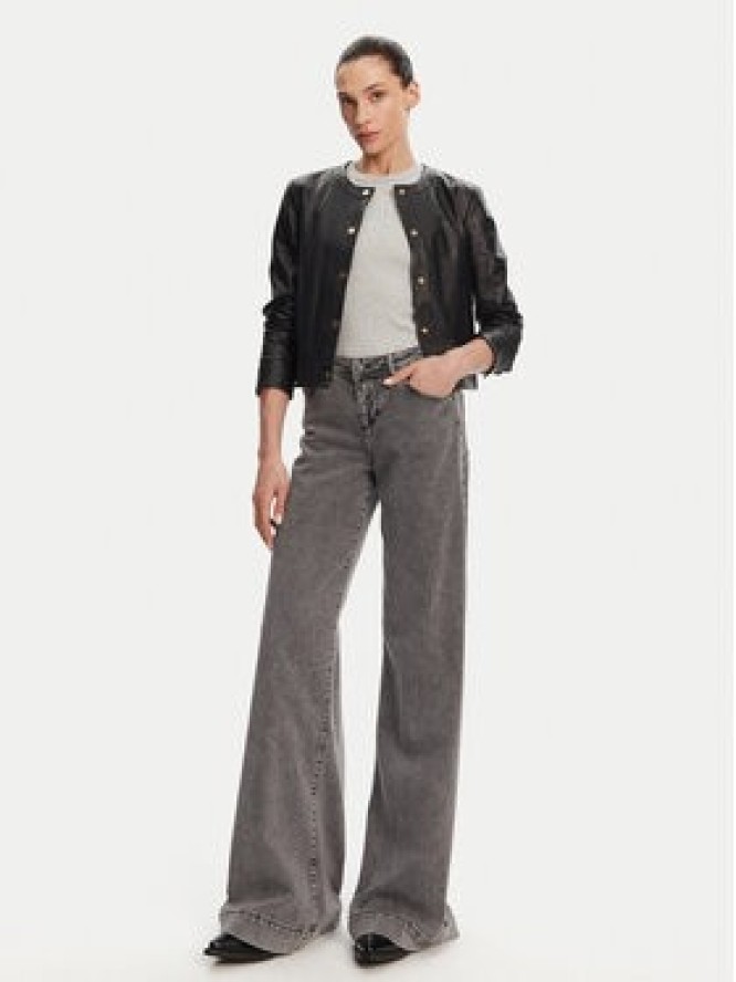 Serge Pariente Kurtka skórzana Marion Czarny Slim Fit