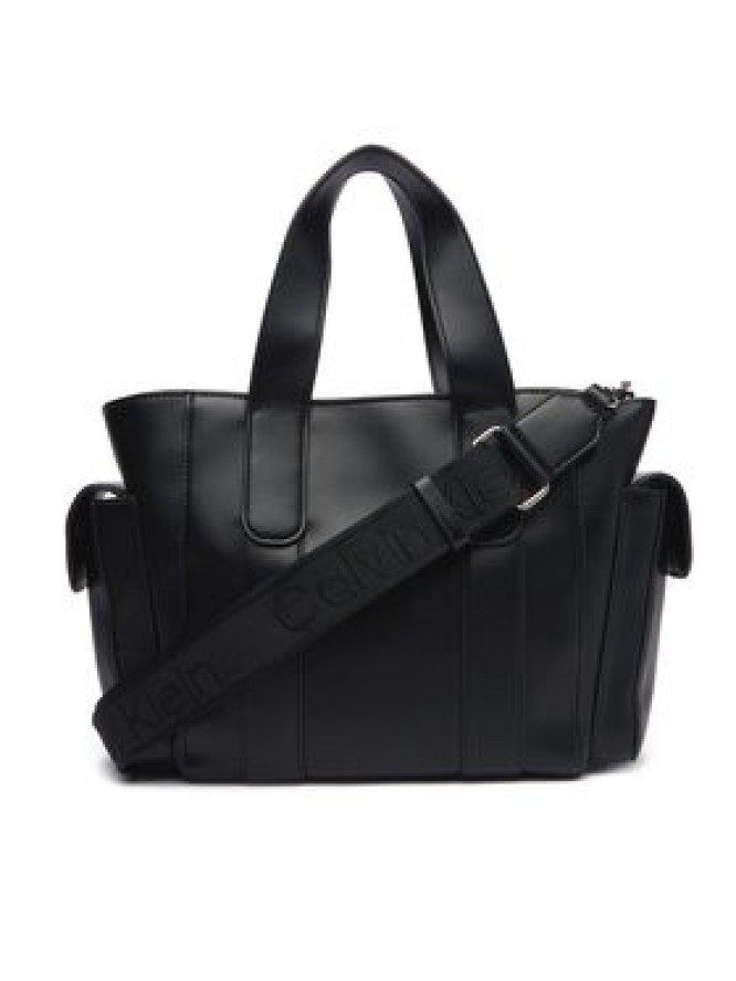 Calvin Klein Torebka Webbing Strap Small Tote LV04F3290G Czarny