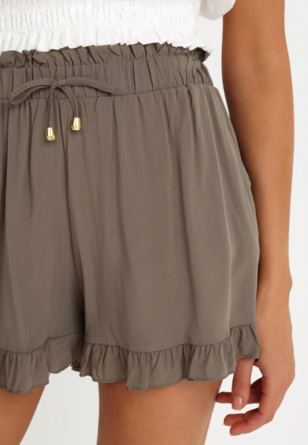 Ciemnozielone Szorty z Wiskozy Ionona