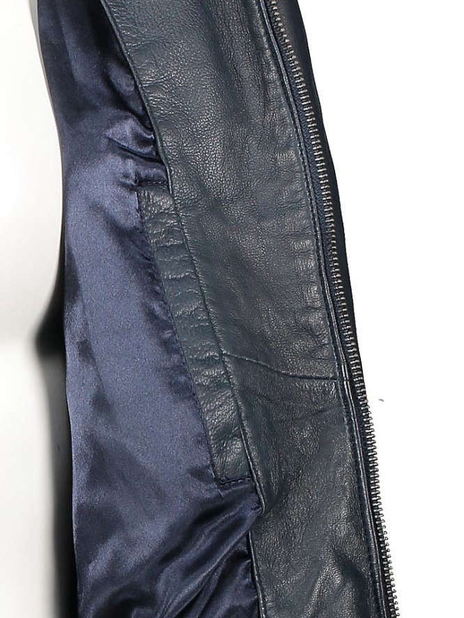 7eleven Skórzana kurtka "Serace" w kolorze granatowym rozmiar: 42