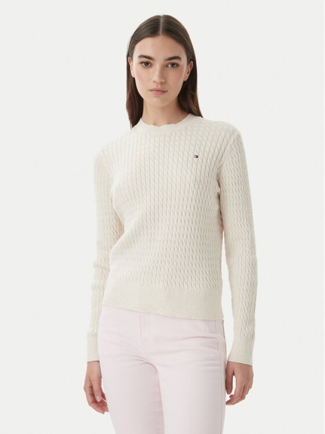 Tommy Hilfiger Sweter WW0WW44993 Écru Regular Fit