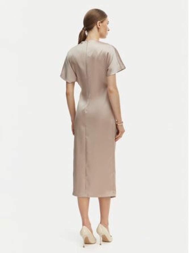 Rinascimento Sukienka koktajlowa CFC0127457003 Beżowy Regular Fit