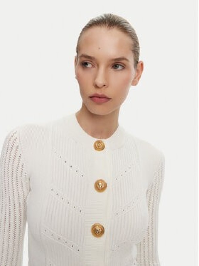 Balmain Kardigan DF1KL190KF24 Biały Regular Fit